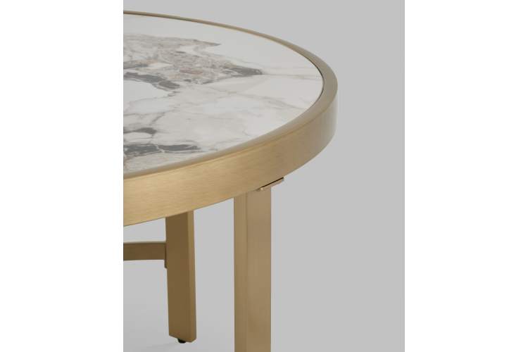 Журнальный столик Адриана 80*80 см светлая керамика-4