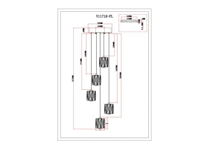 Светильник подвесной светодиодный Moderli V11718-PL Prismique-5