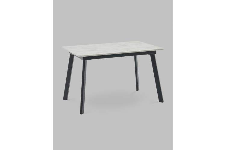 Стол Batu new 120-160/80/76 столешница ЛМДФ ароза светлая подстолье металл черный-1