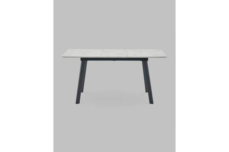 Стол Batu new 120-160/80/76 столешница ЛМДФ ароза светлая подстолье металл черный-3