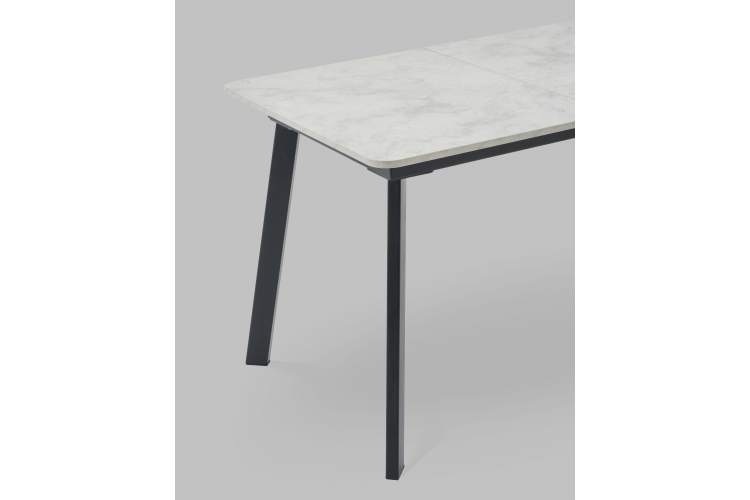 Стол Batu new 120-160/80/76 столешница ЛМДФ ароза светлая подстолье металл черный-7