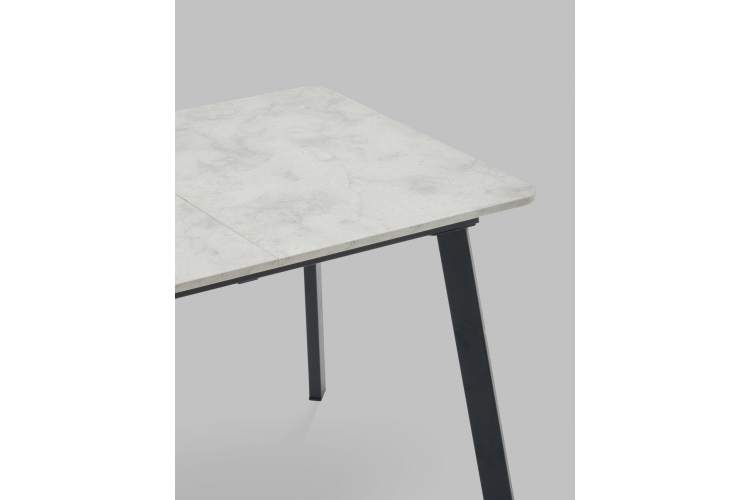 Стол Batu new 120-160/80/76 столешница ЛМДФ ароза светлая подстолье металл черный-8