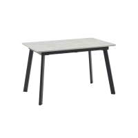 Стол Batu new 120-160/80/76 столешница ЛМДФ ароза светлая подстолье металл черный