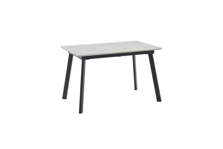 Стол Batu new 120-160/80/76 столешница ЛМДФ ароза светлая подстолье металл черный