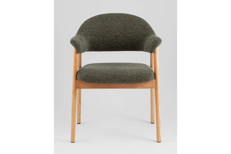 Стул обеденный Tavu с деревянными ножками зеленый-2