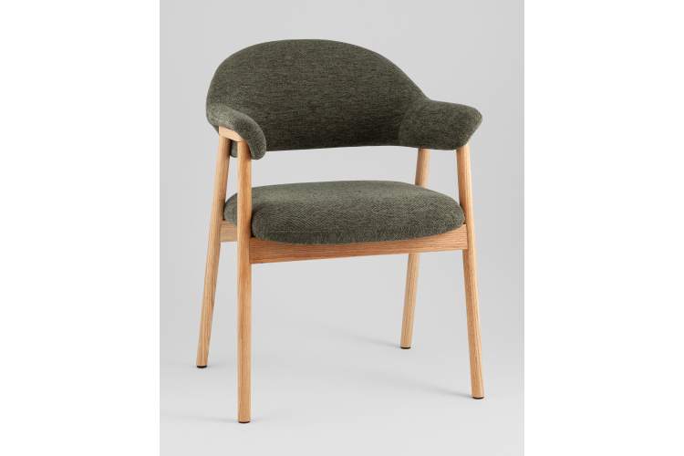 Стул обеденный Tavu с деревянными ножками зеленый-1