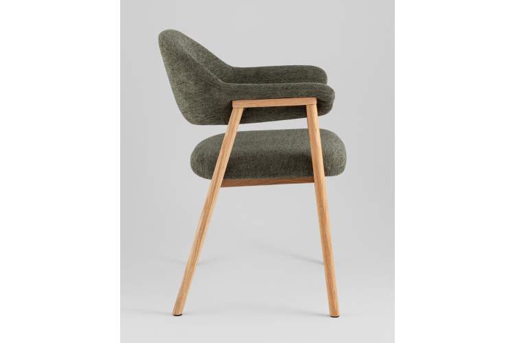 Стул обеденный Tavu с деревянными ножками зеленый-3