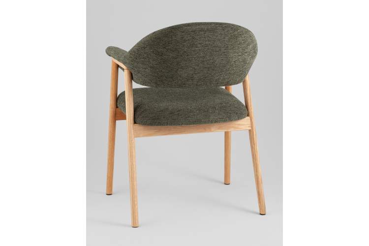 Стул обеденный Tavu с деревянными ножками зеленый-5