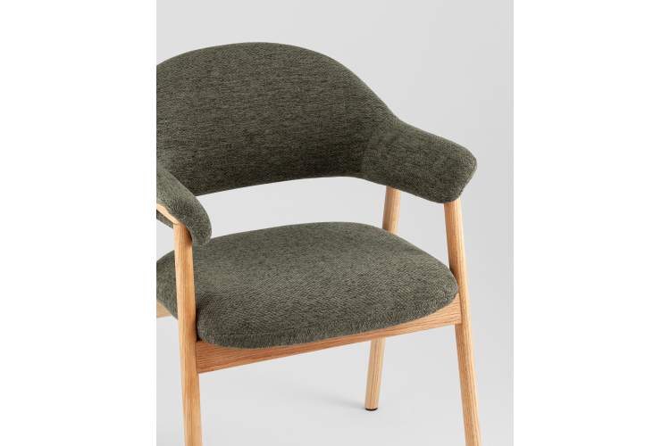 Стул обеденный Tavu с деревянными ножками зеленый-7