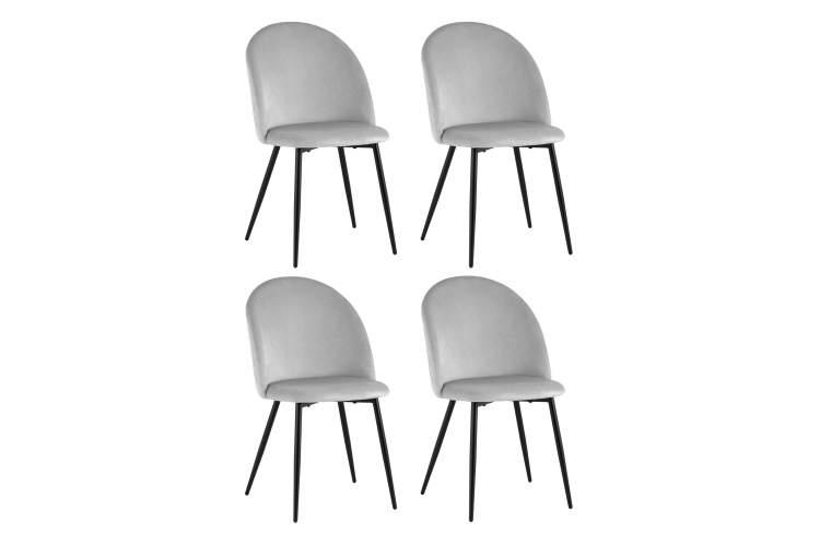 Стул Lilly велюр серебристый 4 шт.