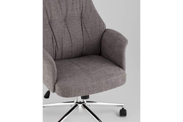 Кресло офисное TopChairs Neoma темно-серый ткань-7