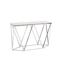 Консоль Авалон 122*41 серый мрамор сталь серебро