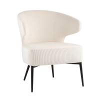 Кресло лаунж Royal Stripes велюр молочный в гостиную