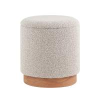 Пуф с ящиком Холли S букле бежевый