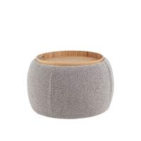 Пуф-столик Люкке с ящиком серый