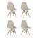 Стул Eames Style DSW бежевый x4 (разборный каркас)