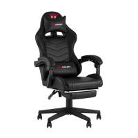 Кресло спортивное TopChairs Prophet с оттоманкой черный