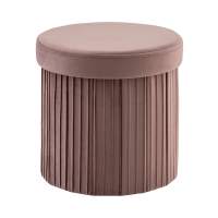 Пуф складной с ящиком Store Round пыльно-розовый
