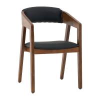 Стул Вудкерри S каркас дерево цвет темный орех экокожа черный