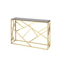 Консоль АРТ ДЕКО 115*30 золото стекло smoke