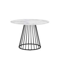 Стол обеденный Ливерпуль 110*110 белый мрамор черная ножка