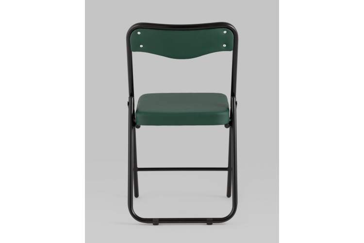 Складной стул Джонни экокожа зелёный каркас черный матовый-4