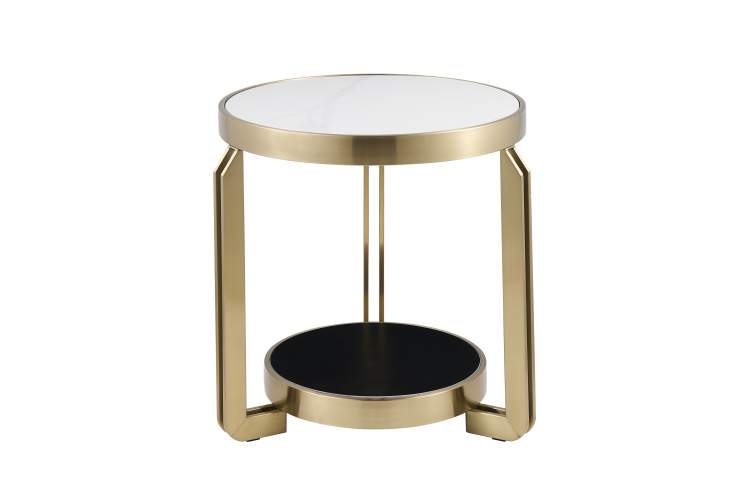 Журнальный столик Калисто 55*55 см светлая и темная керамика-1