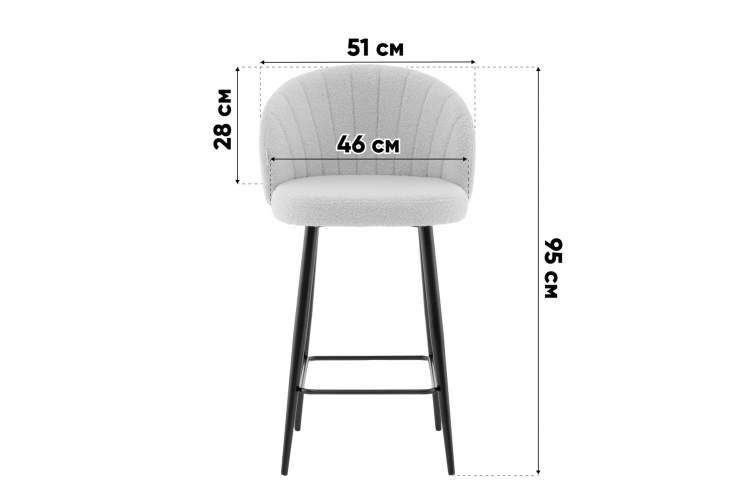 Стул полубарный Ханнингем велюр жемчужный-7