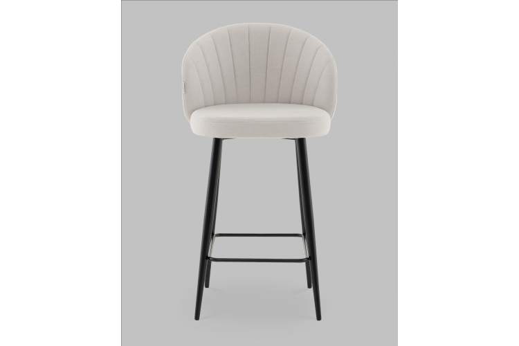 Стул полубарный Ханнингем велюр жемчужный-2