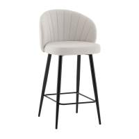 Стул полубарный Ханнингем велюр жемчужный