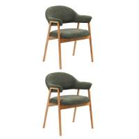 Стул обеденный Tavu с деревянными ножками зеленый 2 шт.