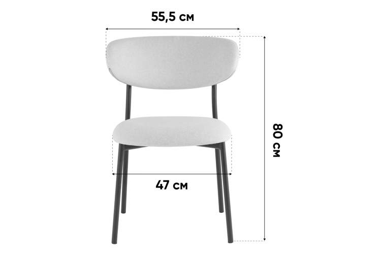 Стул обеденный Ayla светло-серый 2 шт.-6