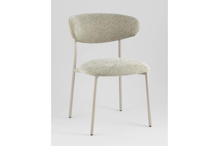 Стул обеденный Ayla бежево-зеленый кремовые ножки-1