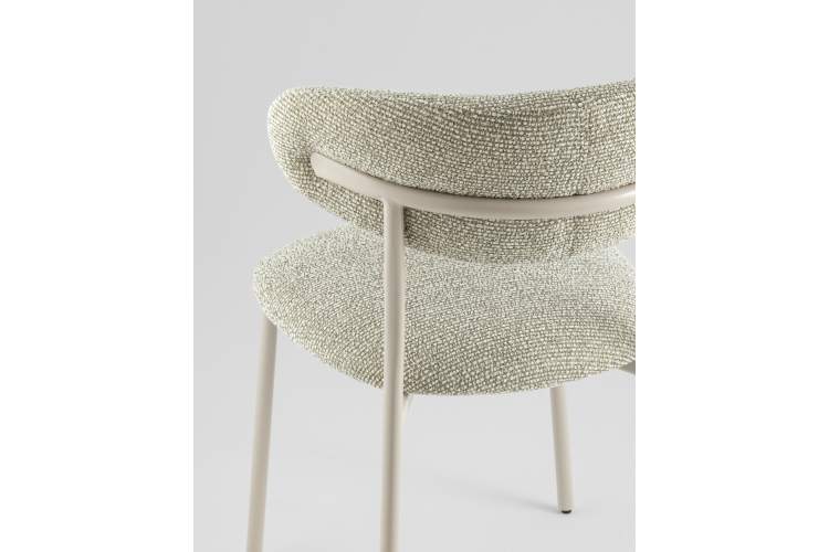 Стул обеденный Ayla бежево-зеленый кремовые ножки-5