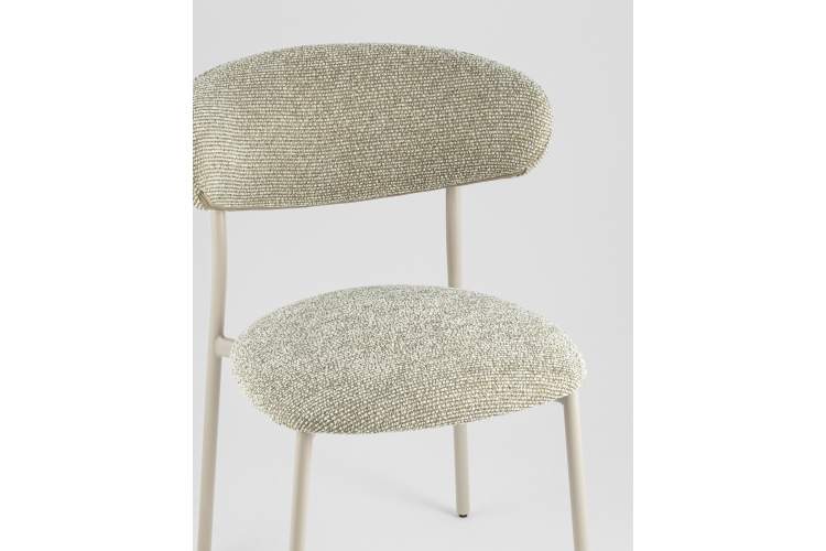 Стул обеденный Ayla бежево-зеленый кремовые ножки-6