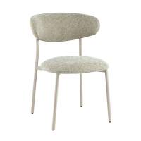 Стул обеденный Ayla бежево-зеленый кремовые ножки