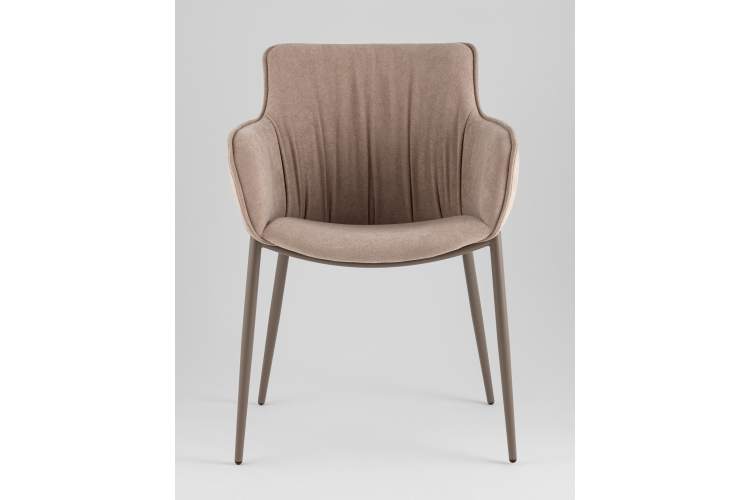 Стул Твигги велюр бежевый, каркас бежево-серый-2