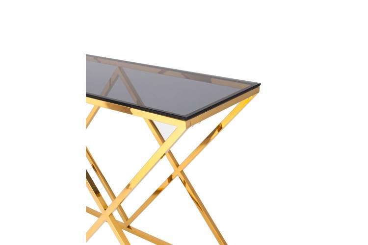 Консоль ИНСИГНИЯ 120*40 золото стекло smoke-3