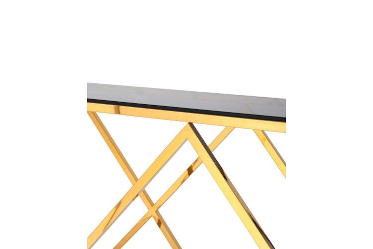Консоль ИНСИГНИЯ 120*40 золото стекло smoke-2