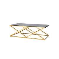 Журнальный стол 120*60 ИНСИГНИЯ золото стекло smoke
