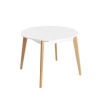 Стол Rondo 100-135*100 бук/белый Стол Rondo 100-135*100 бук/белый