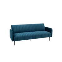 Диван прямой Дрезден велюр синий в гостиную