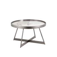 Журнальный столик Гера 80*80 см сталь тёмный хром