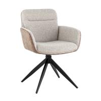 Стул обеденный Waldo светло-серый c бежевой экокожей Стул обеденный Waldo светло-серый c бежевой экокожей