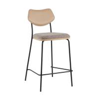 Стул полубарный Casey серо-коричневый с бежевой экокожей Стул полубарный Casey серо-коричневый с бежевой экокожей