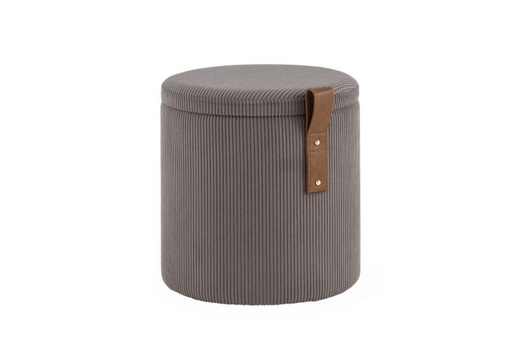 Пуф Руни XS с ящиком вельвет тёмно-серый