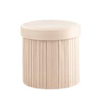 Пуф складной с ящиком Store Round бежевый