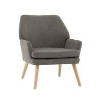 Кресло Харви серый деревянные ножки