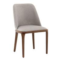 Стул Вудмайкл каркас дерево цвет темный орех рогожка бежевый