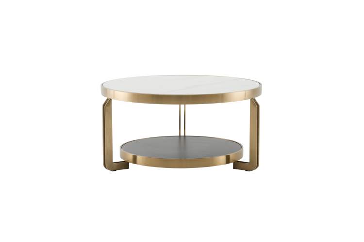 Журнальный столик Калисто 90*90 см светлая и темная керамика